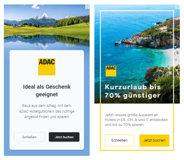 ADAC Hotelgutschein Kampagne von CLICKLIFT Online Marketing