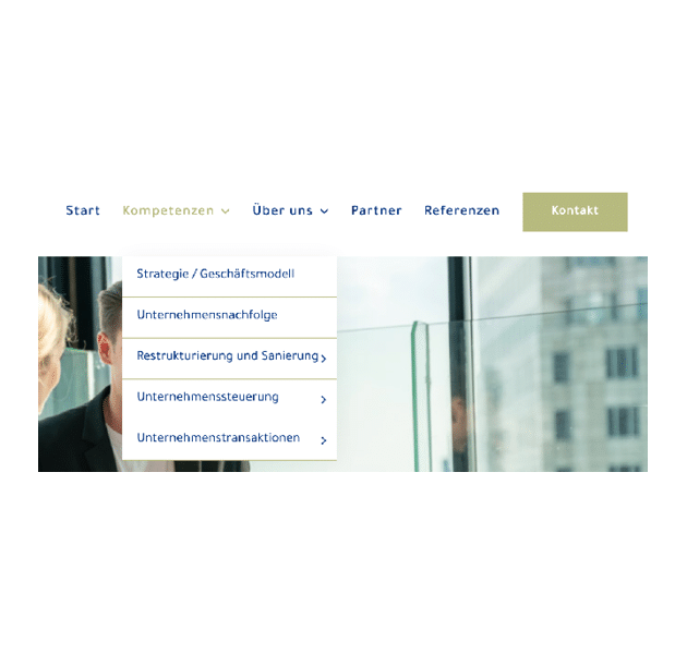 Aufbau Menü MS Consulting