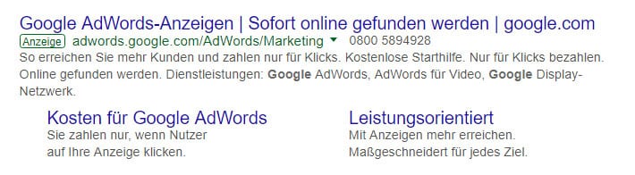 Eine Google Ads Anzeige – CLICKLIFT