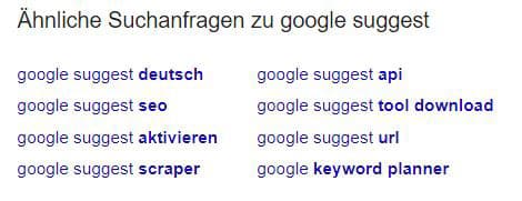 Google suggest für Evergreen Content nutzen