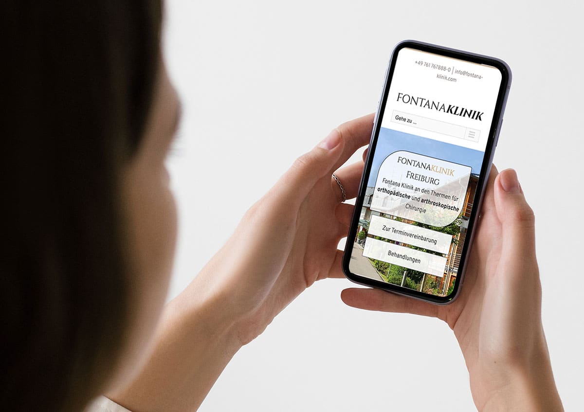 Mobile Startseite der neuen Website