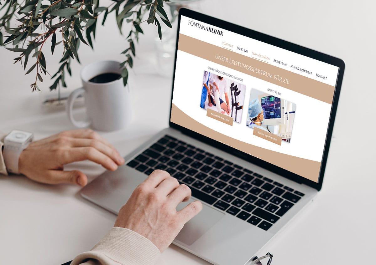 Unterseite der neuen Website