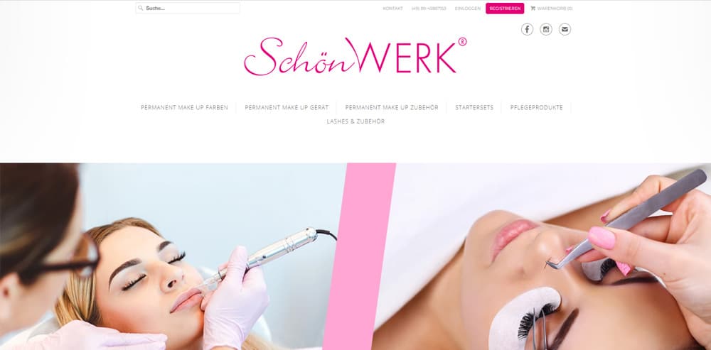 Onlineshop für Kosmetikinstitut Schönwerk