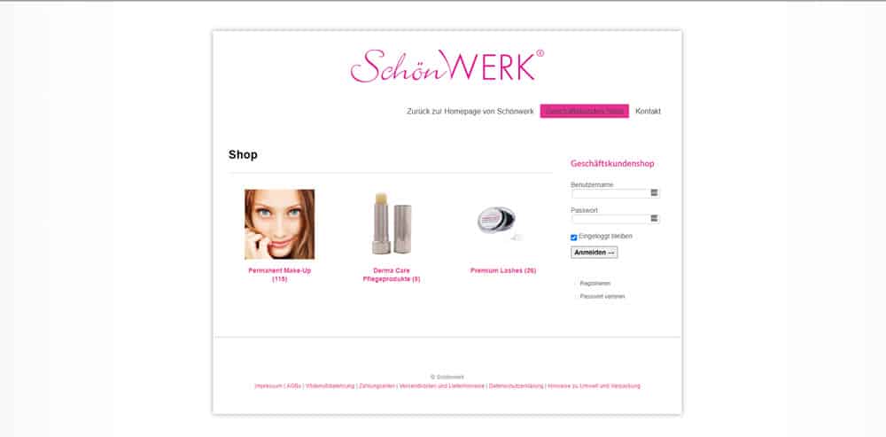 Onlineshop für Schönwerk