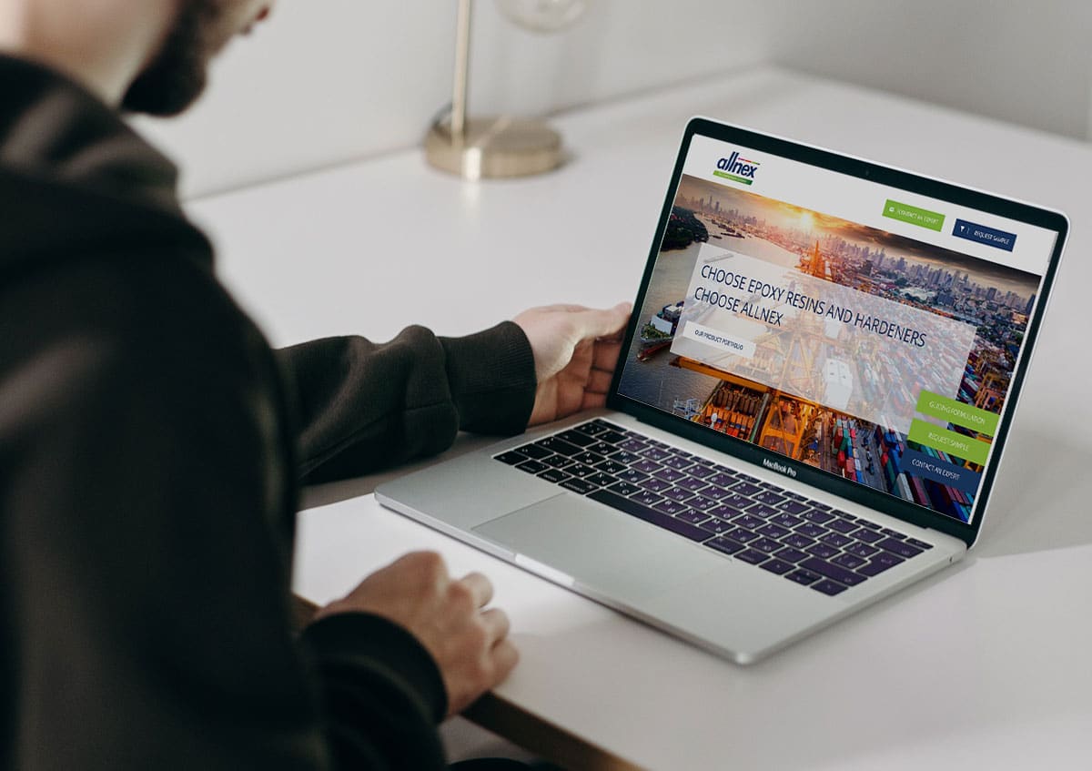 Startseite der neuen Satelitenseite von Allnex