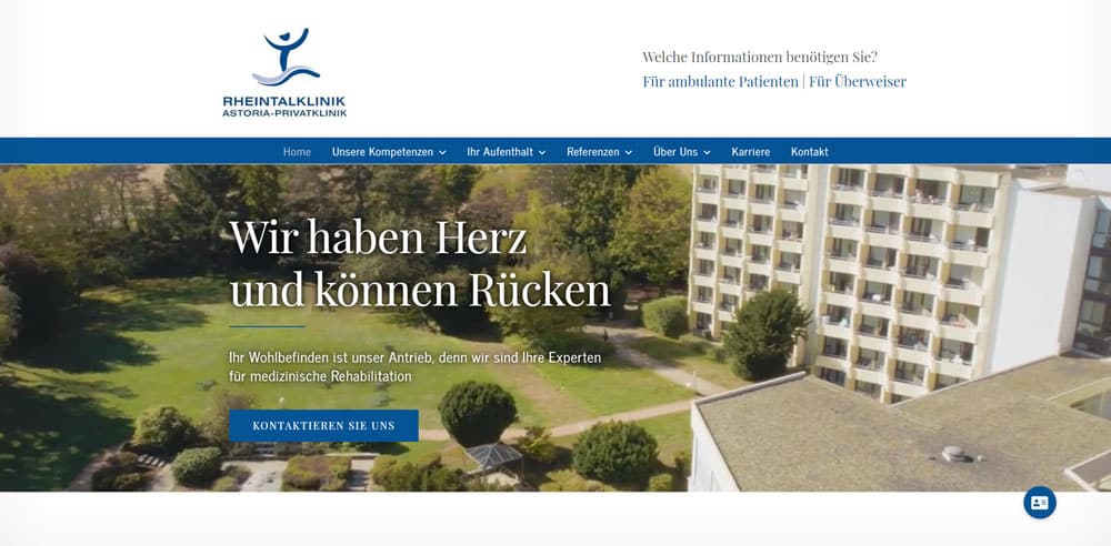 Neues Webdesign der Startseite